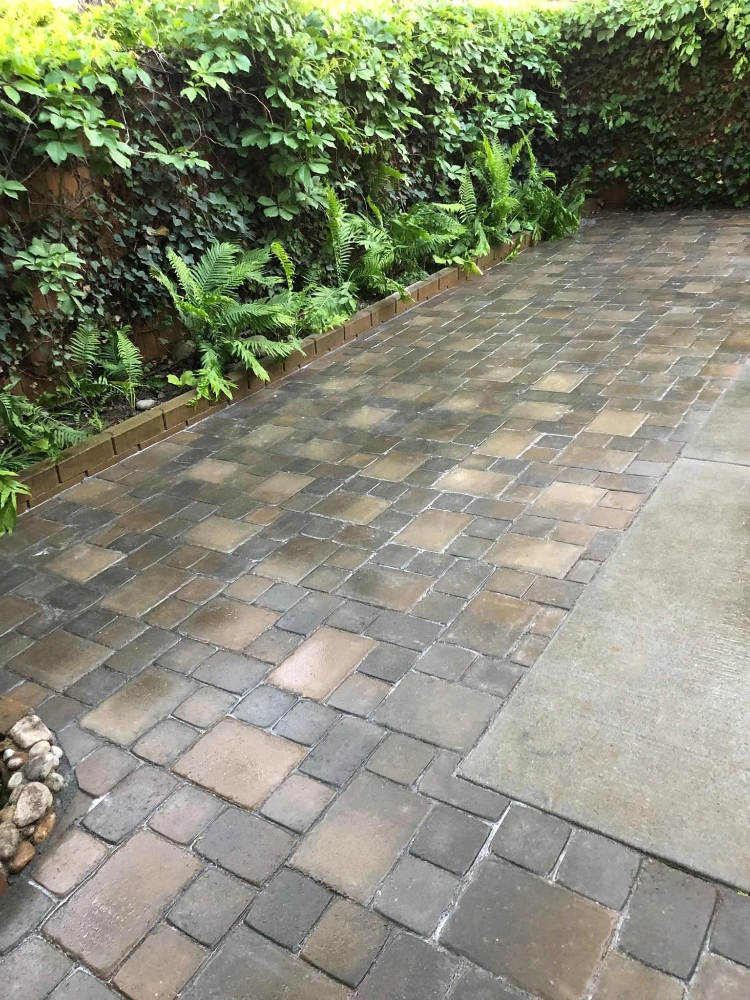boise idaho custom patio with pavers and stone edging photo 1