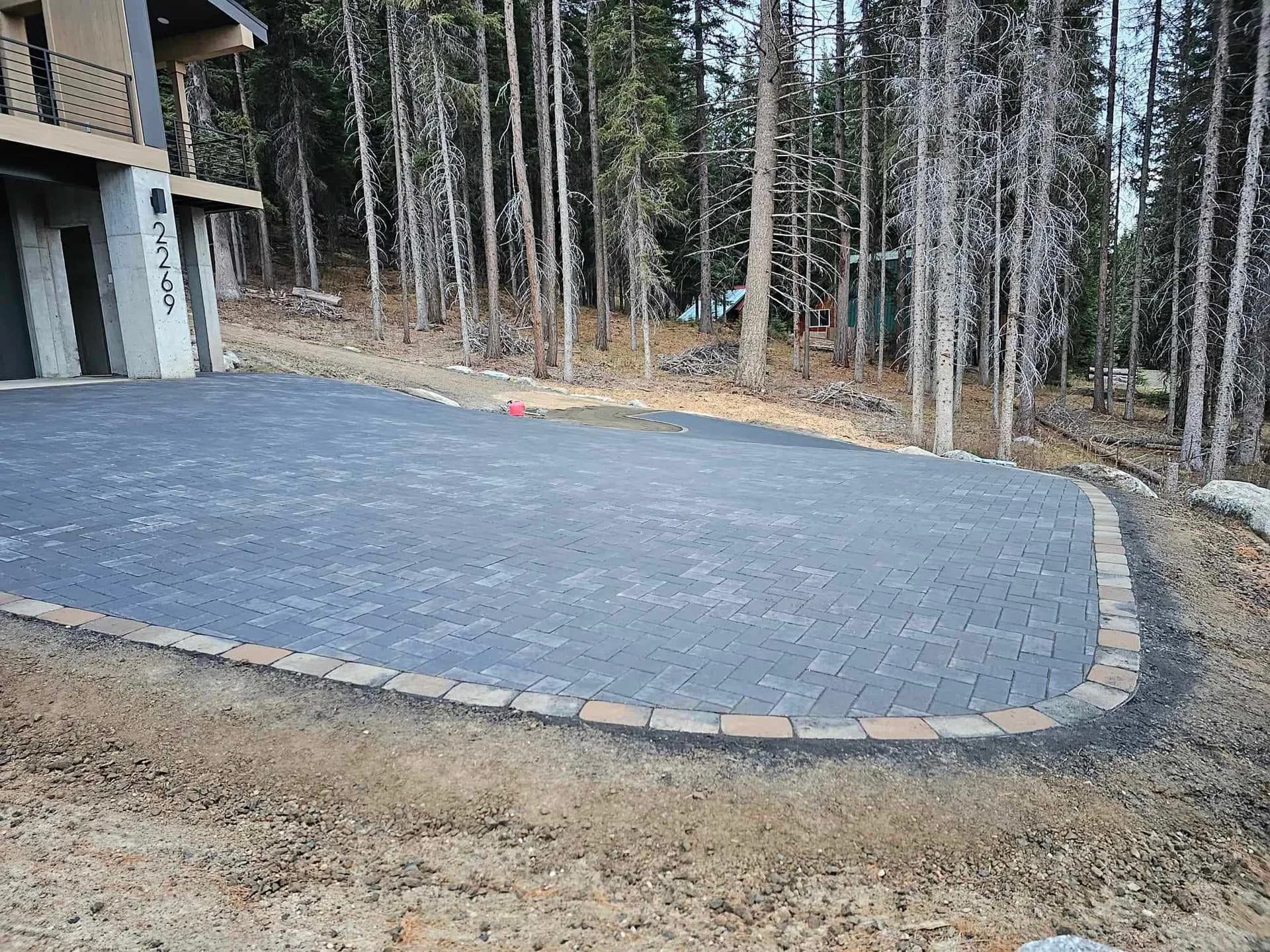 large driveway paver installation mountain property mccall id