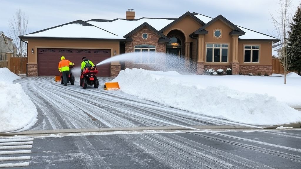 Snow Plow Clearing Commercial Lot – 208 Specialties Boise ID
